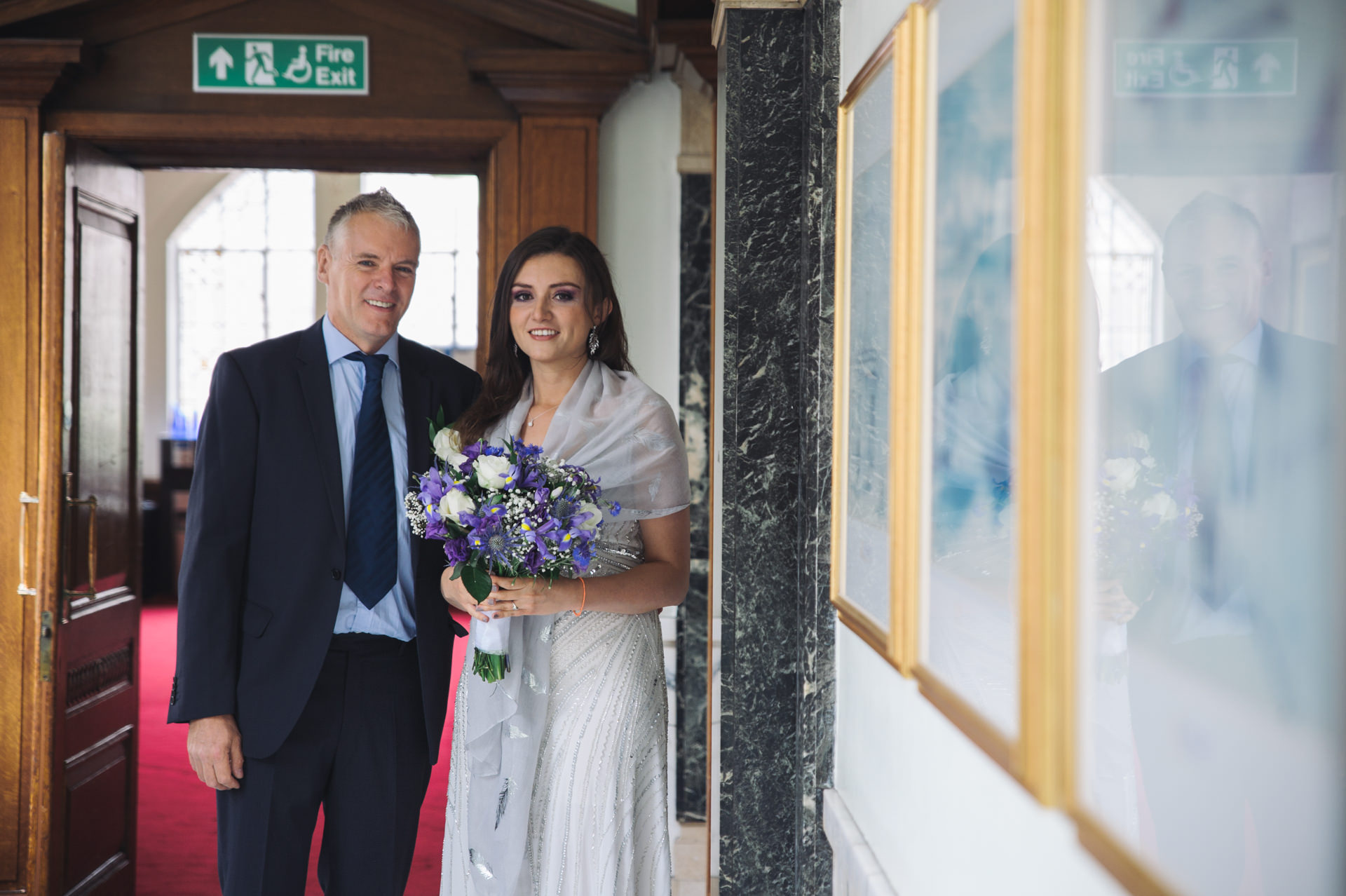 islington town hall wedding bride and her father